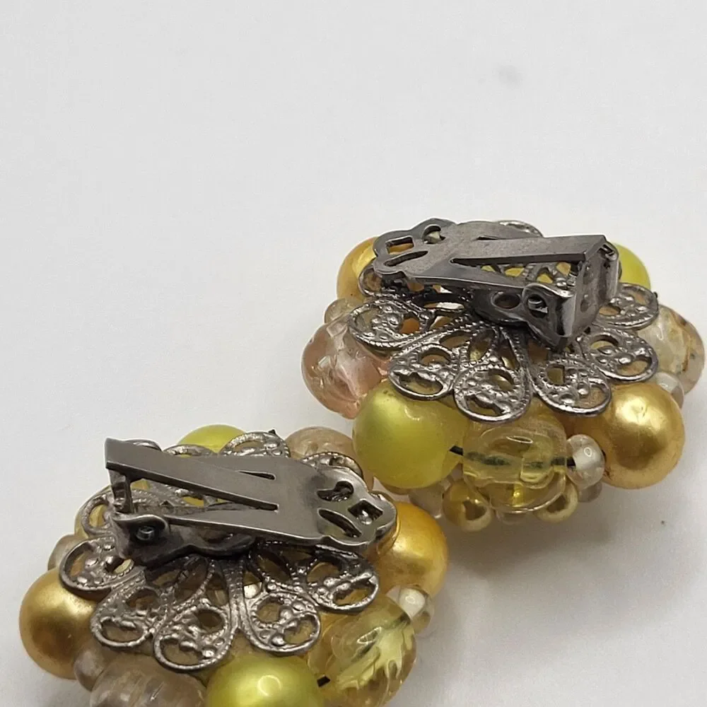 Lot of 5 Clip On Earrrings Vintage 60s 